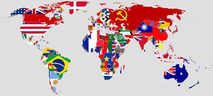 Flag Map of World